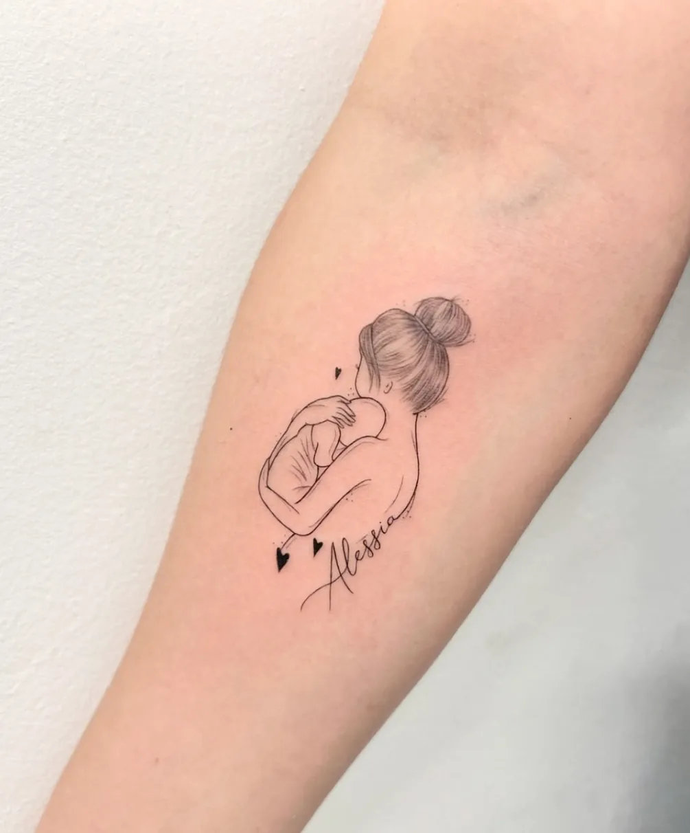 Tatuaje Fine Line Figura y recuerdo